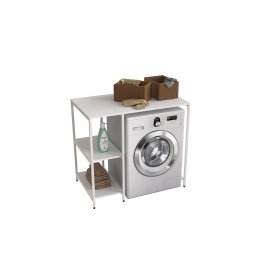 Стеллаж полка Бафрум 405 Ferrum-decor для стиральной машины 90x101x60,5 Белый металл ДСП Белый 16 мм (BED40514)